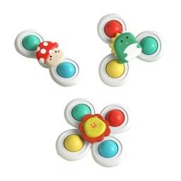 Set x3 Ventosas Spinner Para Beb ANIMALITOS Animados y Coloridos 