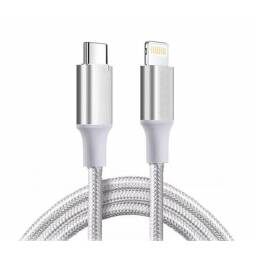 Cable Usb-C Lightning Cargador Para Iphone Datos 1 Metro Reforzado 3A SX-44