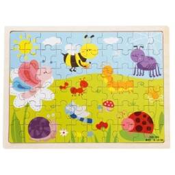 Puzzle De Madera Infantil Con Motivos De Animales Para Nios 60 Piezas 