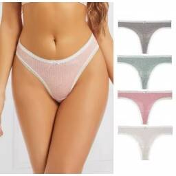 Tangas Colaless Bombachas de Algodn Con Puntilla Calidad Premium Pack X5