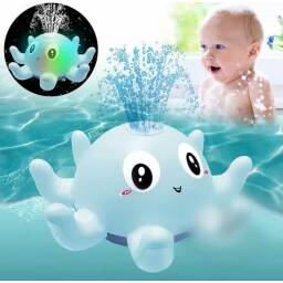 Juguete Acutico Bebes Bao Piscina Ballena Pulpo Intercativo con Rociador y Luz 