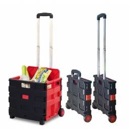 Carro Caja Plegable Con Ruedas Carrito Multiuso Compras 